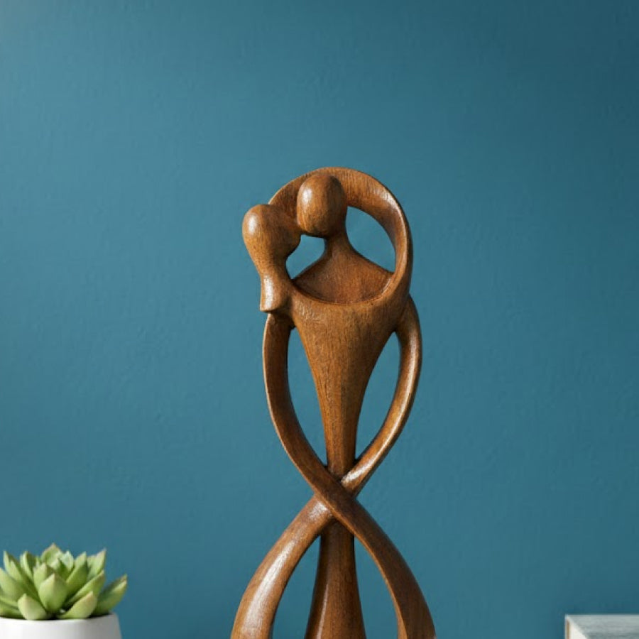 Infinity Embrace Wooden Couple Sculpture