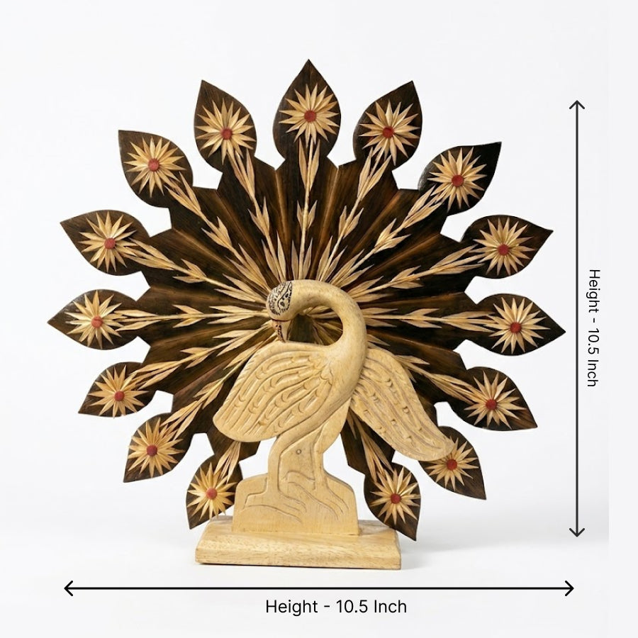 Handiwork Bamboo Showpiece Peacock | Decorative Item | Eco-friendly