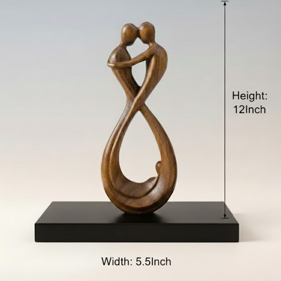 Elegant Infinity Couple Wooden Sculpture