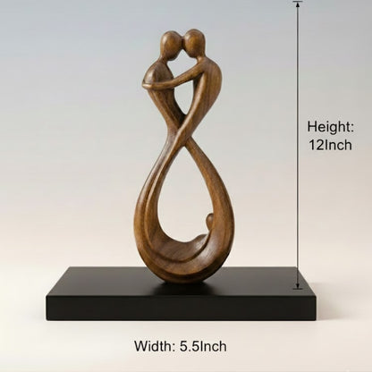 Elegant Infinity Couple Wooden Sculpture