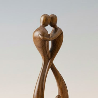 Elegant Infinity Couple Wooden Sculpture