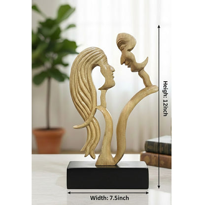 The "Mirror Souls" Hand-Carved Wooden Abstract Sculpture