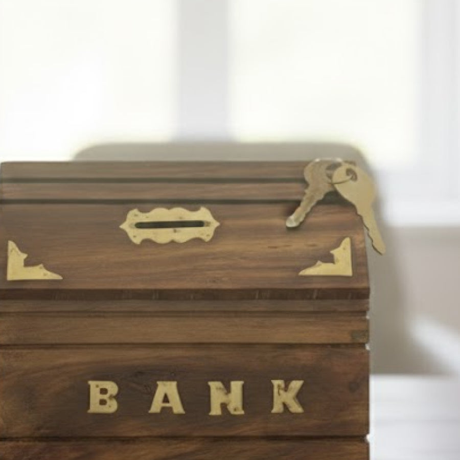 Polished Handmade | Wooden Piggy Bank | Inlay Work