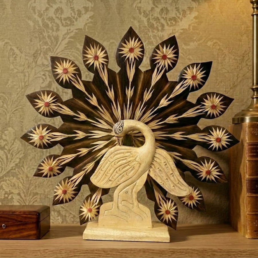 Handiwork Bamboo Showpiece Peacock | Decorative Item | Eco-friendly